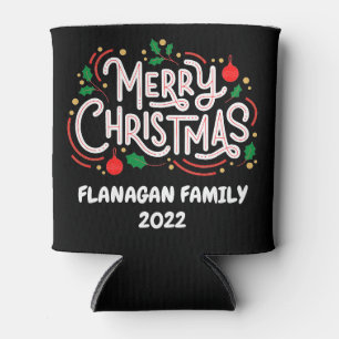 Customizable Merry Christmas Can Cooler