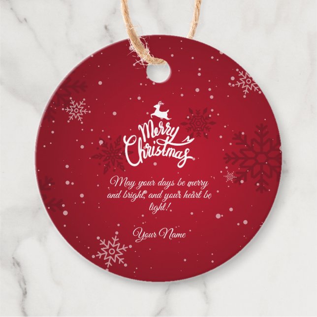 Customizable Merry Christmas Gift Tags (Front)