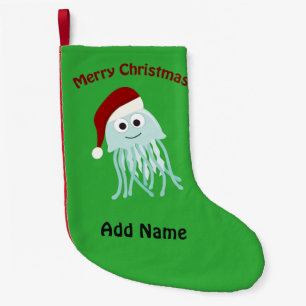 Customizable Merry Christmas Jellyfish Small Christmas Stocking