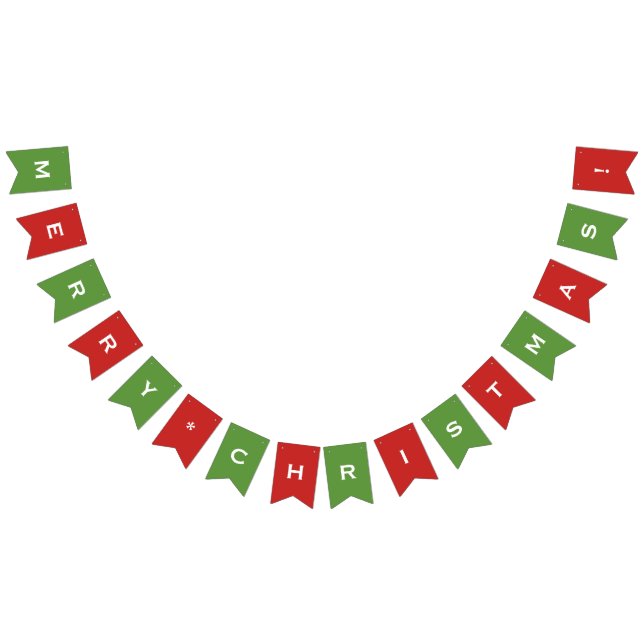 Customizable Merry Christmas Red and Green Banner (All)