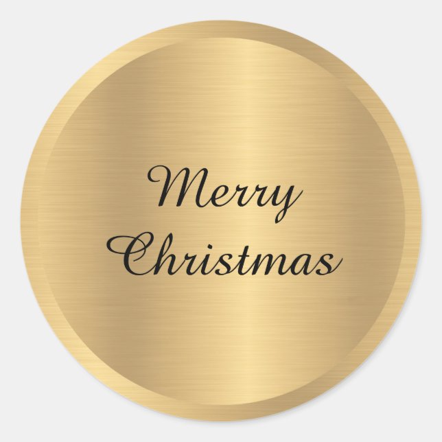 Customizable Merry Christmas Text Add Your Name Classic Round Sticker (Front)