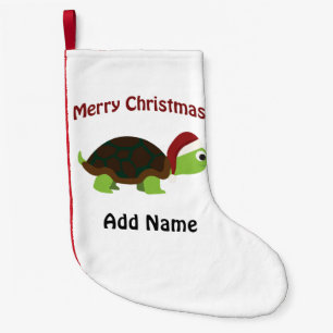 Customizable Merry Christmas Turtle Small Christmas Stocking