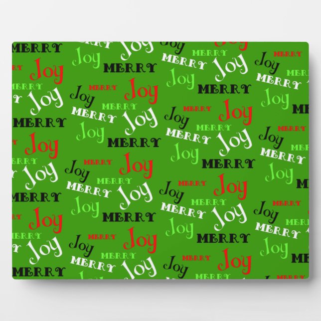 Customizable Merry Joy Christmas Plaque (Front)