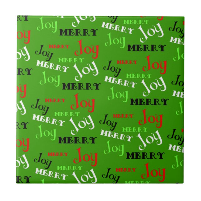 Customizable Merry Joy Christmas Tile (Front)