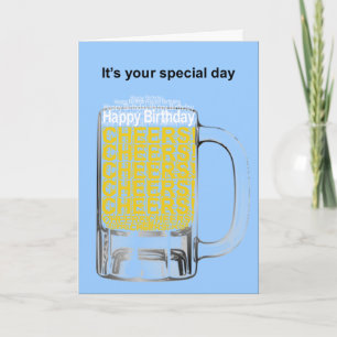 Customizable message Birthday Card Beer Mug
