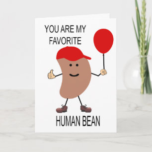 Customizable message Birthday Card Human Bean