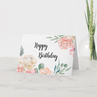 Customizable message Birthday Card watercolor