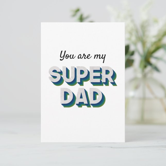 Customizable message for Superdad Thank You Card (Standing Front)