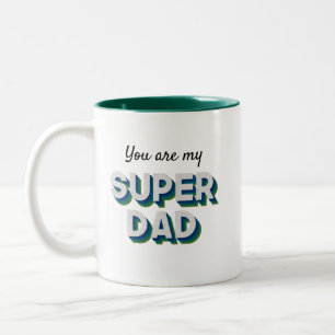 Customizable message for Superdad Two-Tone Coffee Mug