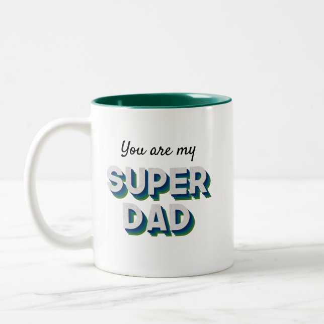 Customizable message for Superdad Two-Tone Coffee Mug (Left)