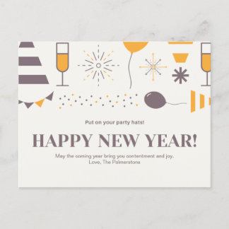 Customizable Message Happy New Year Design Postcard