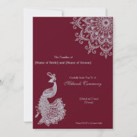 Customizable Metallic Silver Red Mehendi Indian