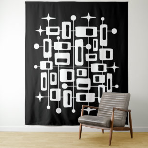 Customizable Mid Century Modern Atomic Abstract Tapestry