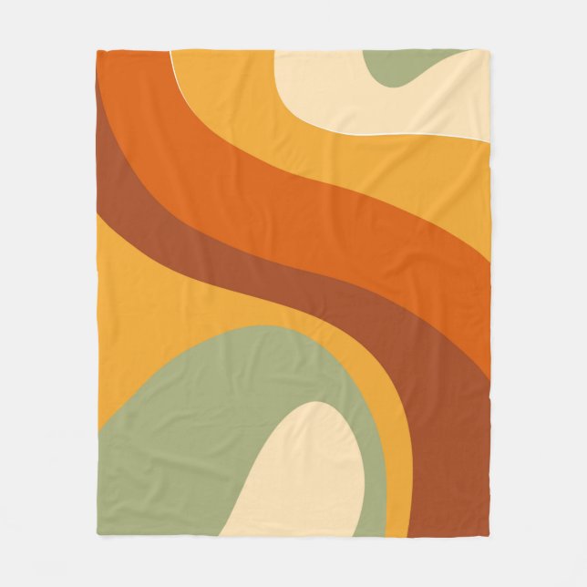 Customizable Mid Century Modern Fleece Blanket (Front)