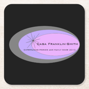 Customizable Mid-century Modern Square Paper Coaster