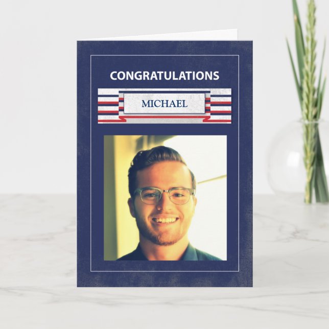 Customizable Military Graduation Basic Training Card (Front)