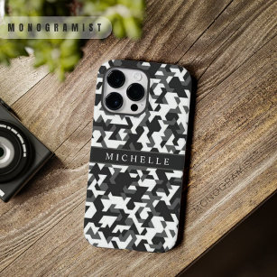 Customizable Military White Black Grey Geometric  Case-Mate iPhone 14 Pro Max Case