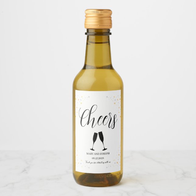 ✨ Customizable Mini Wedding Wine Bottle Labels  (Front)
