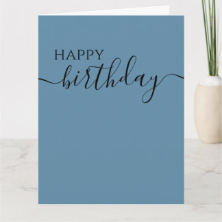 Customizable Minimalist Calligraphy Happy Birthday Card