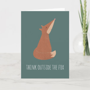 Customizable Minimalist Cute Fox Note Card
