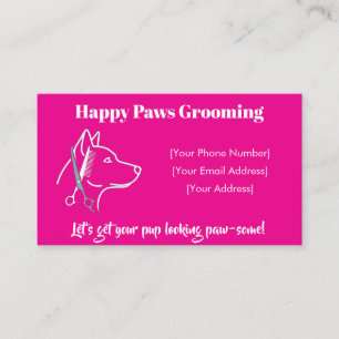 Customizable Minimalist Dog Grooming Business Card
