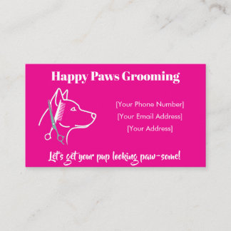 Customizable Minimalist Dog Grooming Business Card