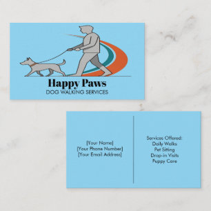 Customizable Minimalist Dog Walker Business Card
