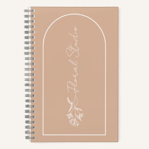Customizable Minimalist Floral Studio Notebook 