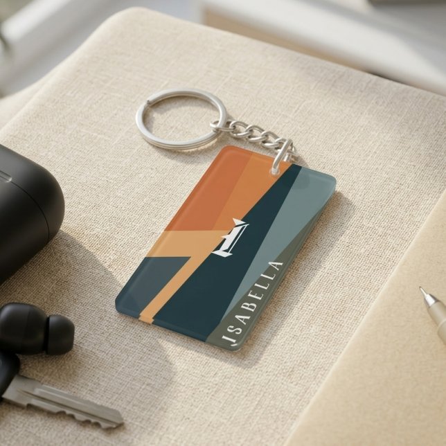 Customizable Minimalist Geometric Abstract Keychain (Creator Uploaded)