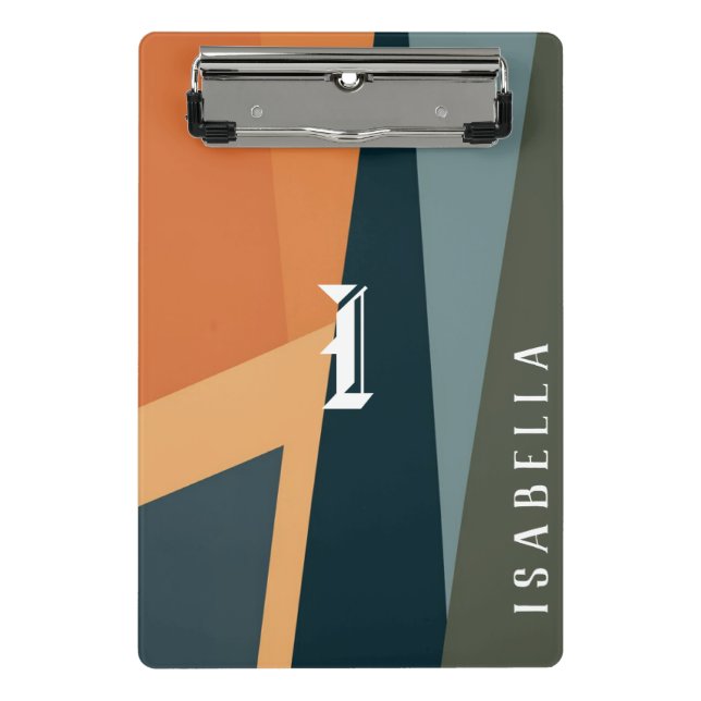 Customizable Minimalist Geometric Abstract Mini Clipboard (Front)