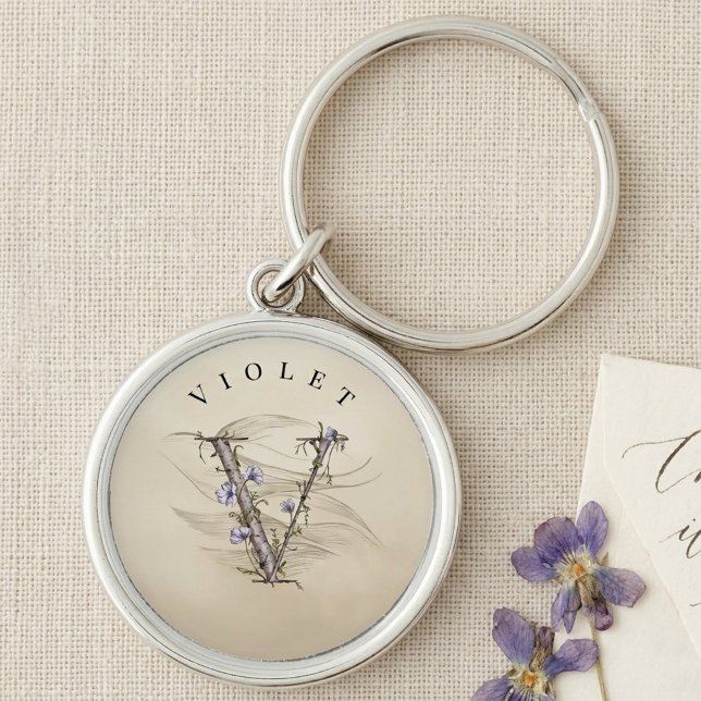 Customizable Minimalist Initial 'V' Elegant Keychain (Creator Uploaded)