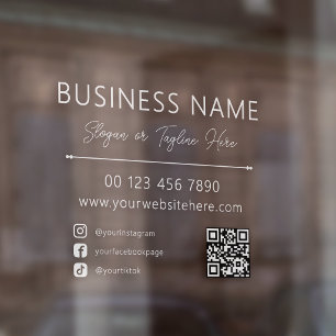 Customizable Minimalist Modern Small Business Window Cling