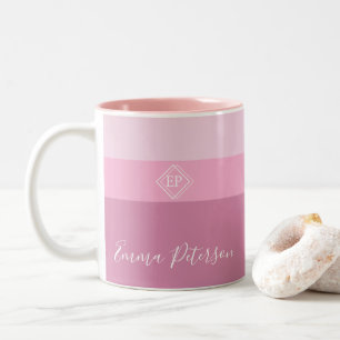 Customizable Minimalist Monogram  Two-Tone Coffee Mug