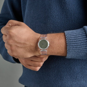 Customizable Minimalist Moss Green eWatch Watch