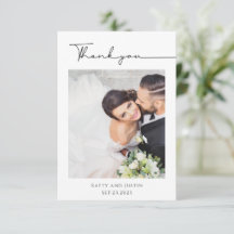 Customizable Minimalist Script Heart Wedding Photo