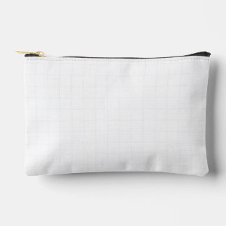 Customizable Minimalist White Grid Texture Accessory Pouch