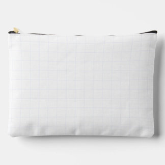 Customizable Minimalist White Grid Texture Accessory Pouch