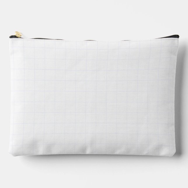 Customizable Minimalist White Grid Texture Accessory Pouch (Front)