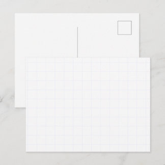 Customizable Minimalist White Grid Texture Holiday Postcard