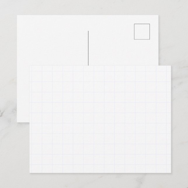Customizable Minimalist White Grid Texture Holiday Postcard (Front/Back)