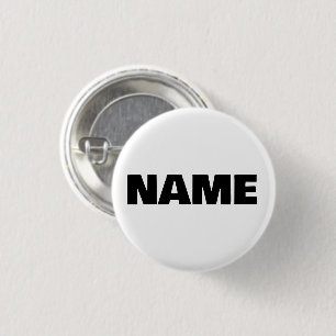 Customizable minimalistic initials name 1 inch round button