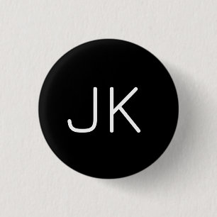 Customizable minimalistic initials name 1 inch round button
