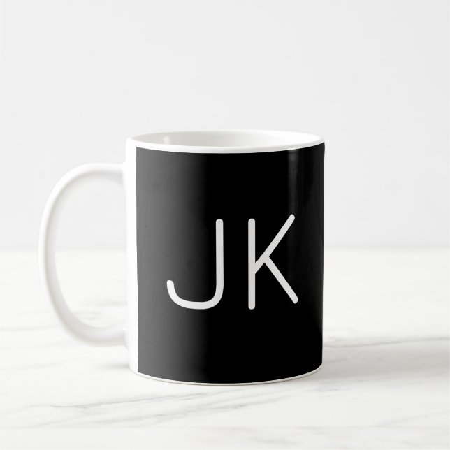 Customizable minimalistic initials name coffee mug (Left)