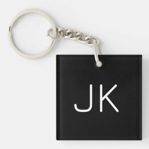 Customizable minimalistic initials name keychain