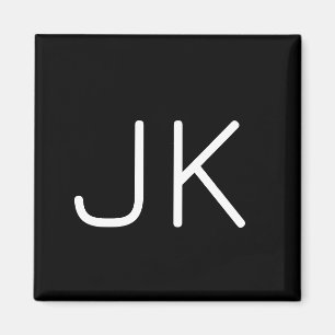 Customizable minimalistic initials name magnet