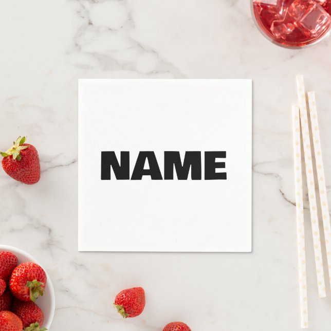 Customizable minimalistic initials name napkin (Insitu)