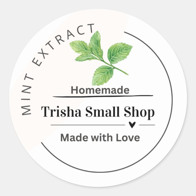 Customizable Mint Extract Label – Personalized Kit (Front)