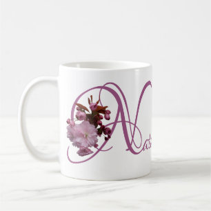 Customizable Miriam name pink cherry blossom boho Coffee Mug
