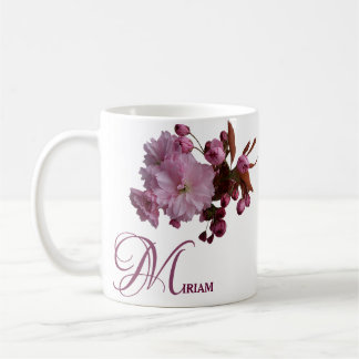 Customizable Miriam name pink rose flowers boho  Coffee Mug