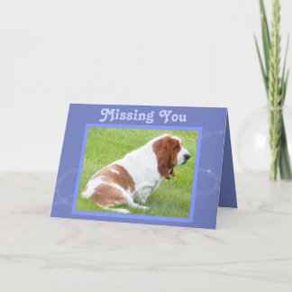 Customizable "Missing You" Card w/Cute Basset